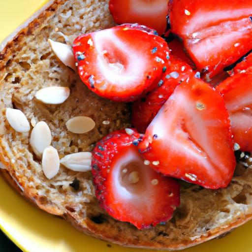 Wholesome Delight: Whole Wheat Toast with Almond Butter & Strawberries