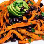 Loaded Sweet Potato Fries: Black Beans & Guacamole Twist