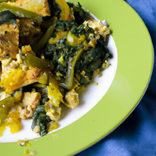 Brighten Your Breakfast: ⁣Quick Turmeric Tofu​ &⁣ Spinach scramble
