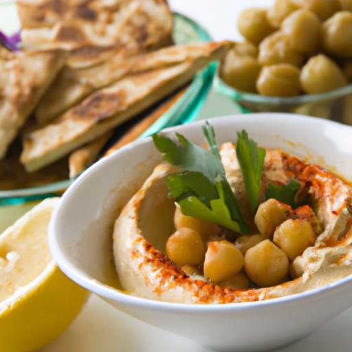 Dip into Delight: Creamy Hummus Paired with Crispy Pita Chips