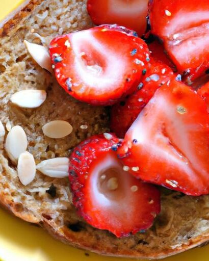 Wholesome Delight: Whole Wheat Toast with Almond Butter & Strawberries
