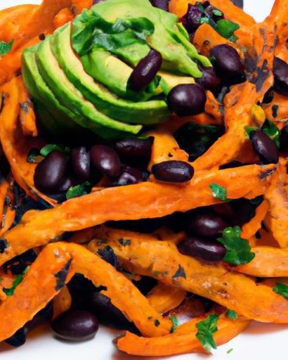 Loaded Sweet Potato Fries: Black Beans & Guacamole Twist